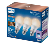 Philips Hue 3x Smart Żarówka E27 LED Tunnable White 60W A60 8720169210394 - 1367372 - zdjęcie 2